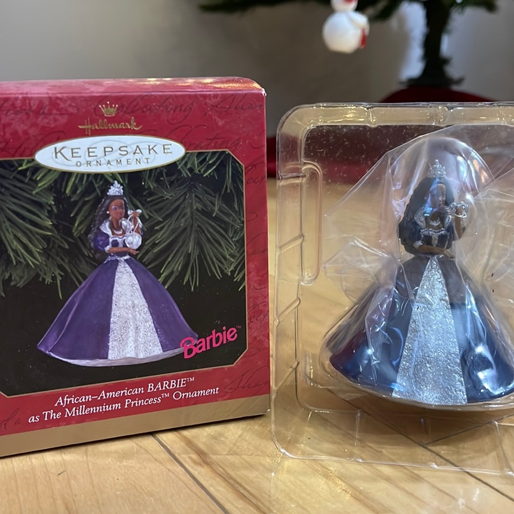 🆕 African American Barbie As The Millennium Princess Hallmark Ornament 🎄